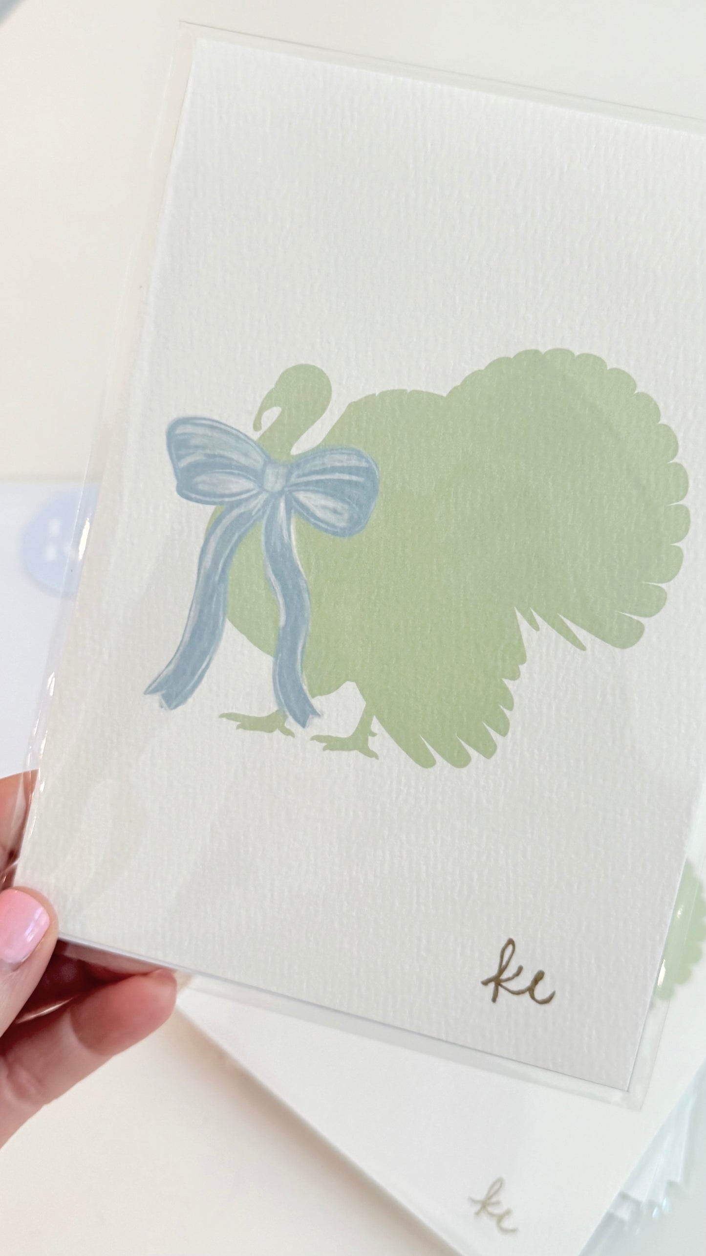 Turkey with Blue Bow Customized | Print