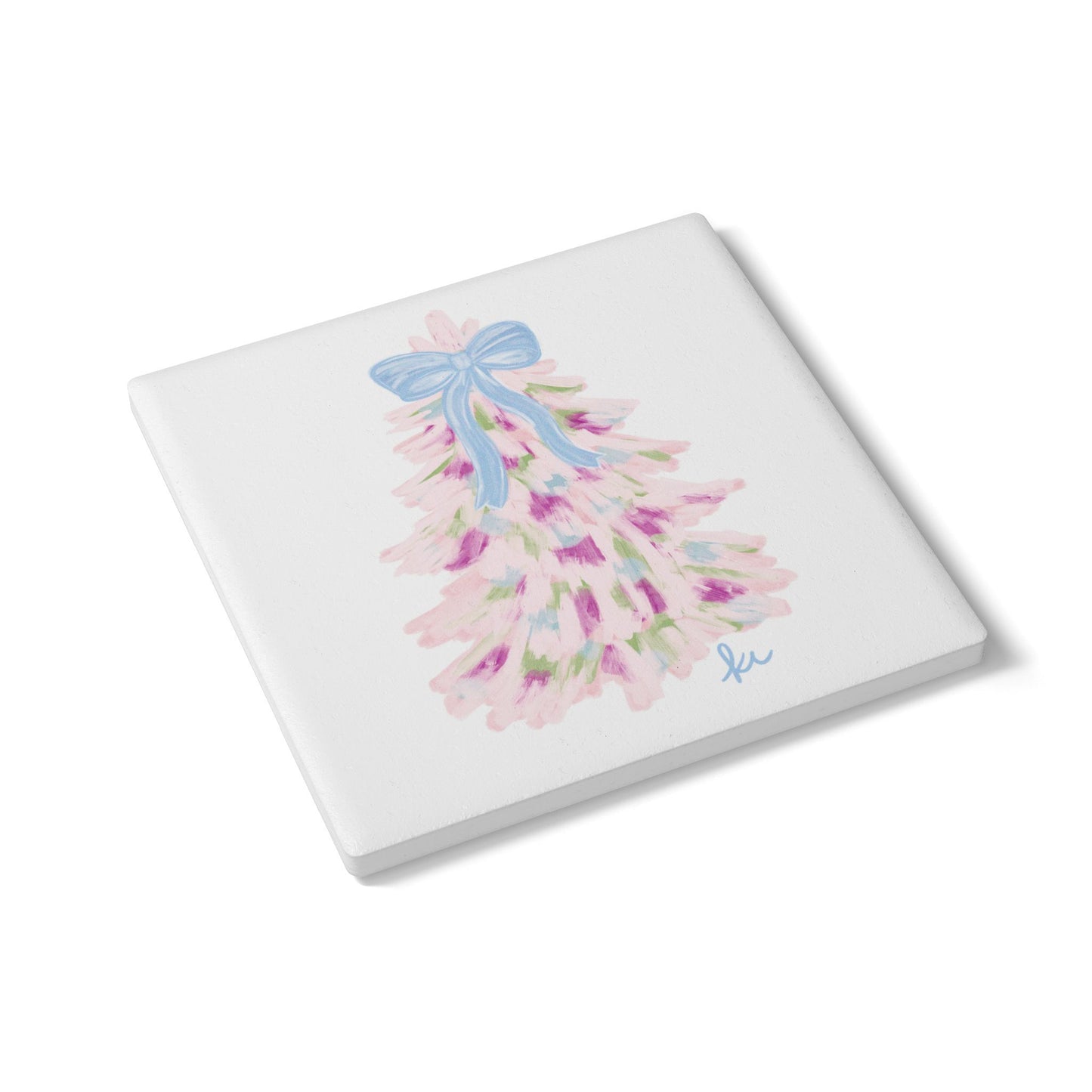 Pink Christmas Tree | Ceramic Coaster