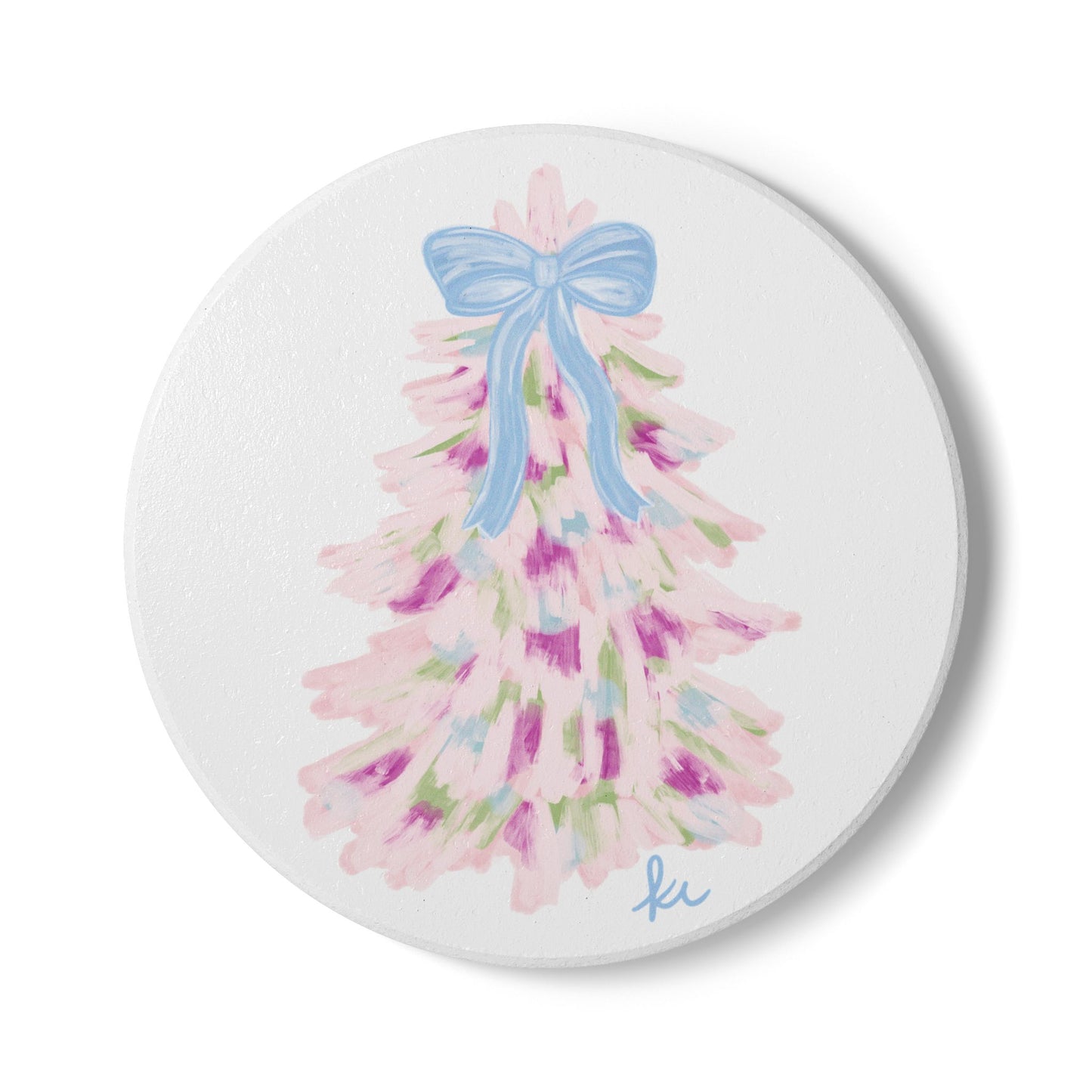 Pink Christmas Tree | Ceramic Coaster