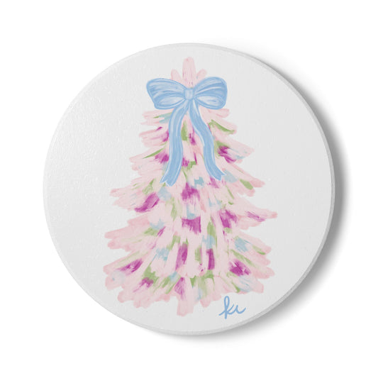 Pink Christmas Tree | Ceramic Coaster