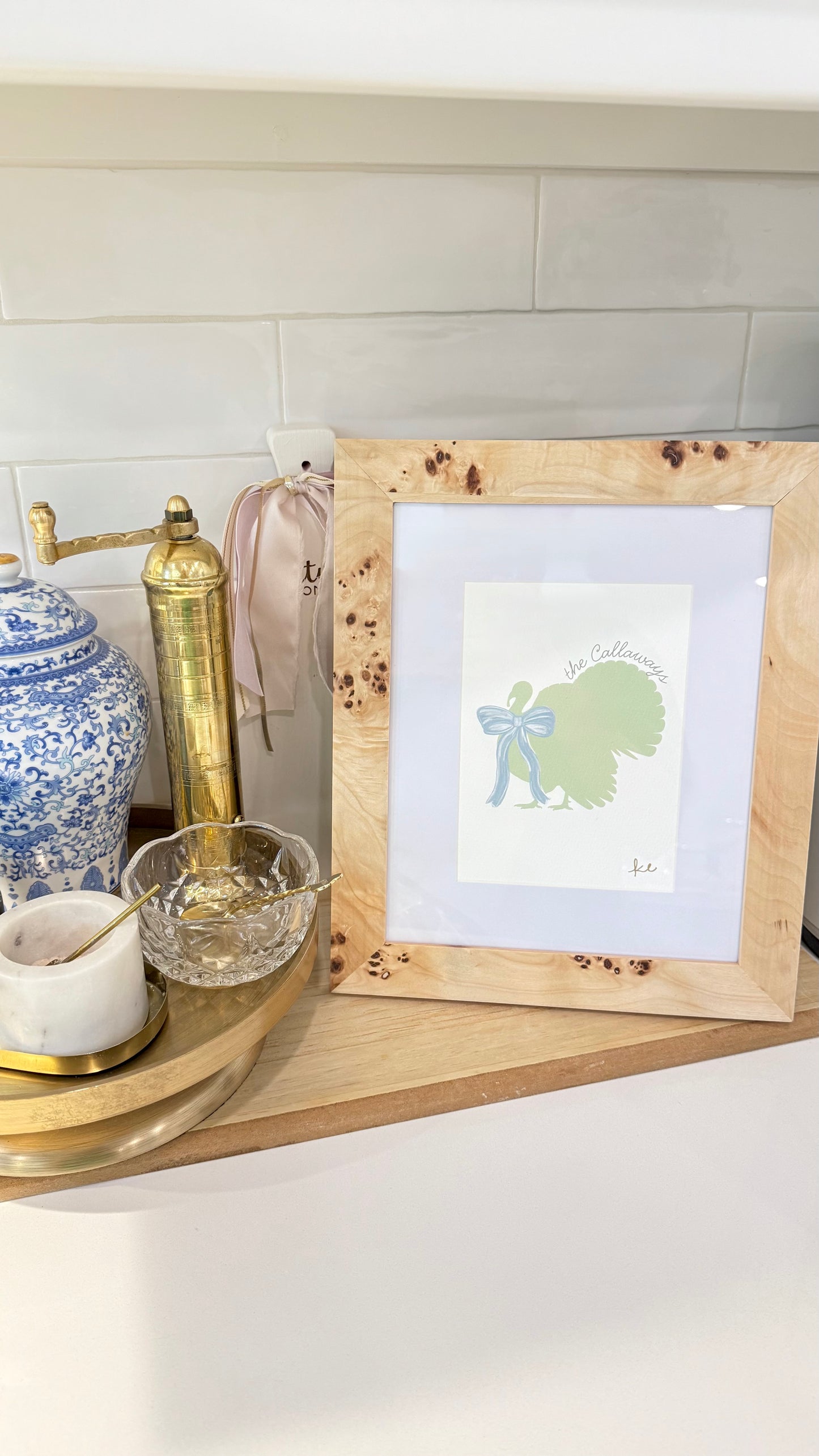 Turkey with Blue Bow Customized | Print