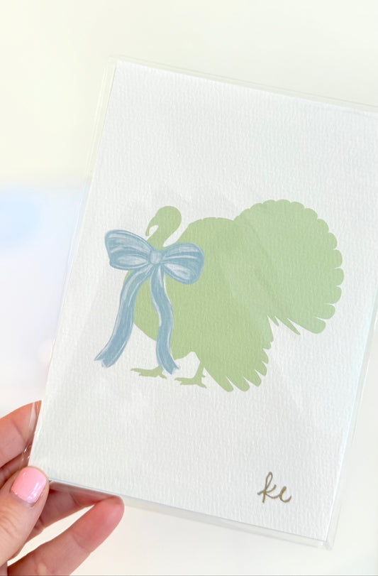 Turkey with Blue Bow | Print